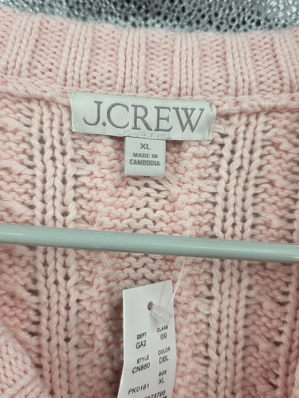 New J.Crew Cableknit Sweater XL